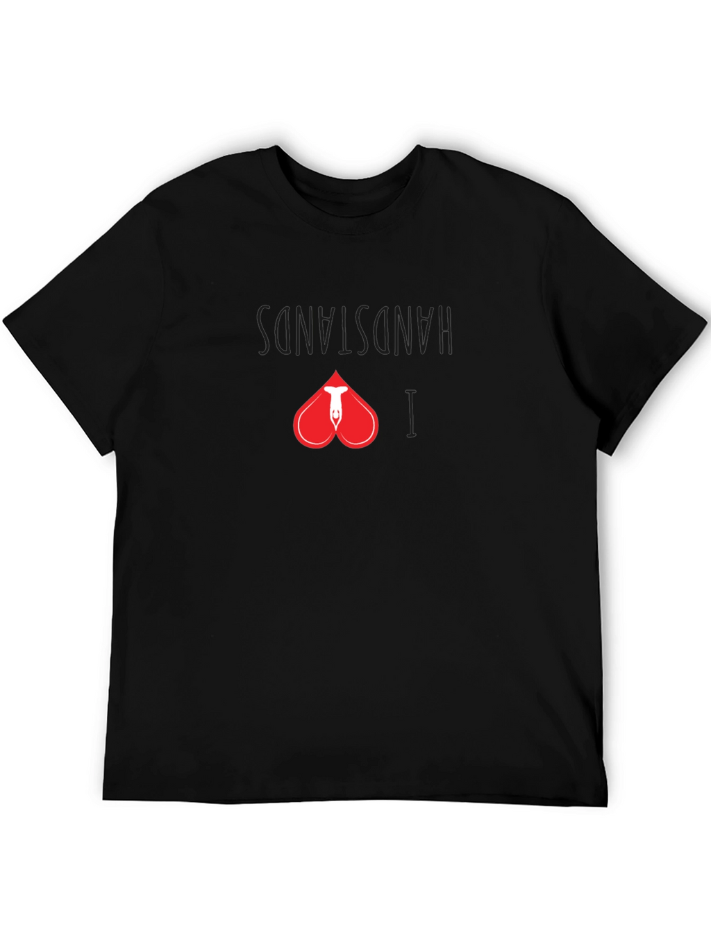 Handstand Heart Graphic Tee - Black Cotton Shirt