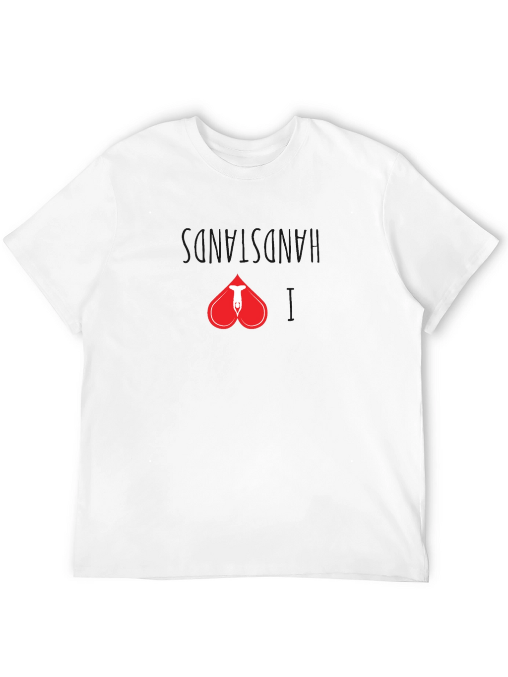 Handstand Heart Graphic Tee - Black Cotton Shirt
