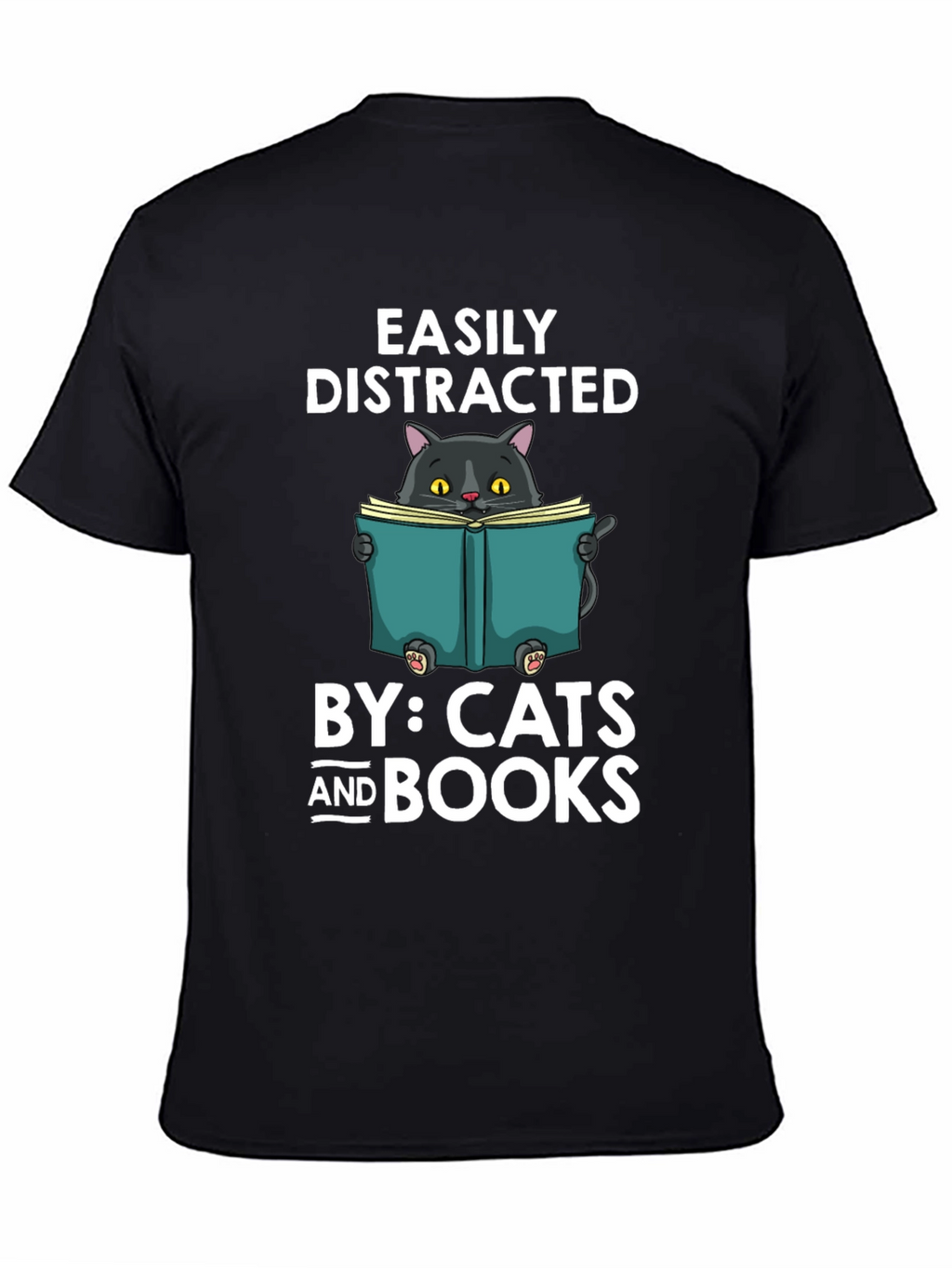 Easily Distracted By Cats and Books T-Shirt