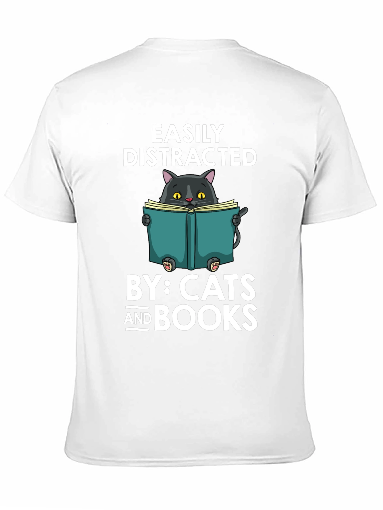 Easily Distracted By Cats and Books T-Shirt