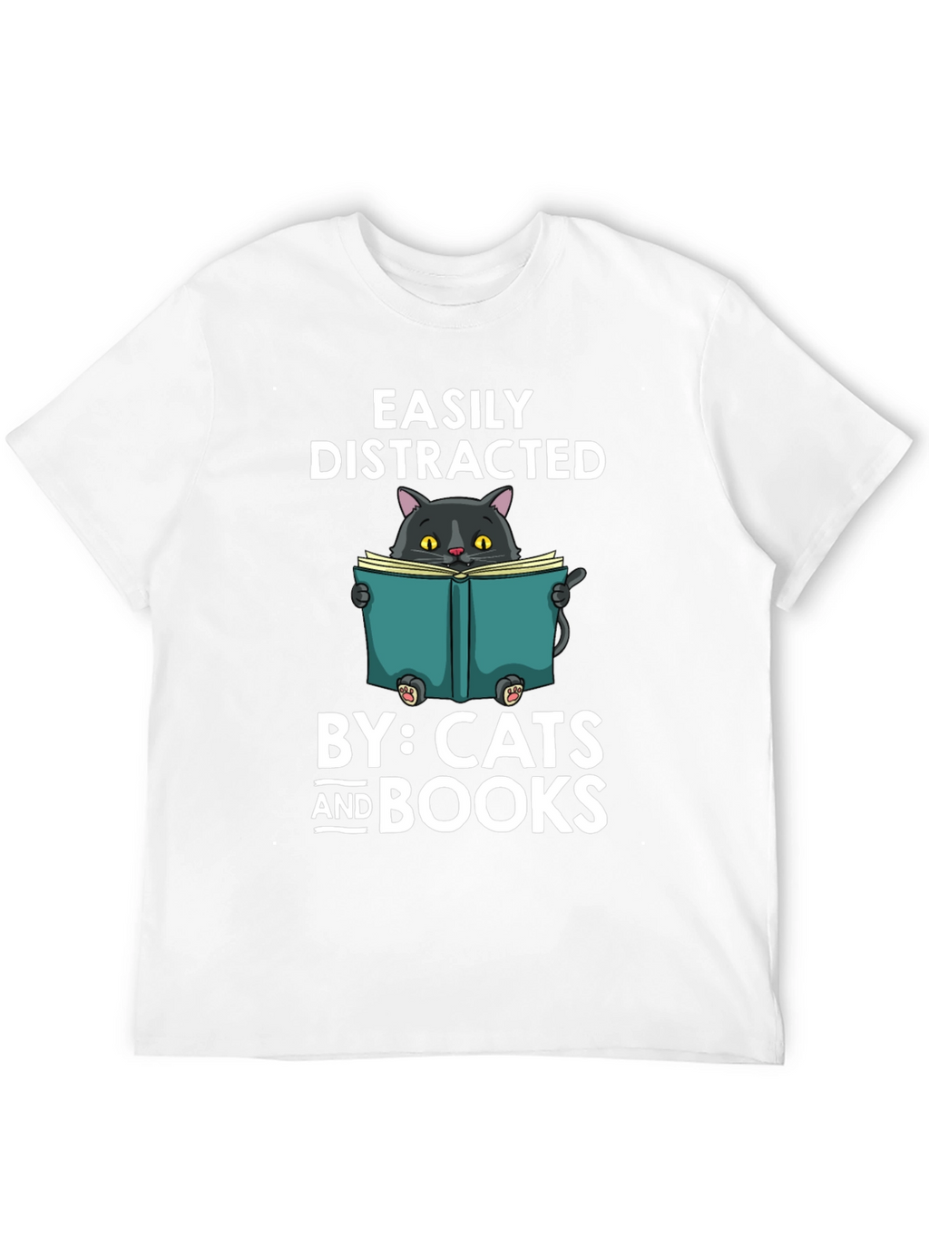Easily Distracted By Cats and Books T-Shirt