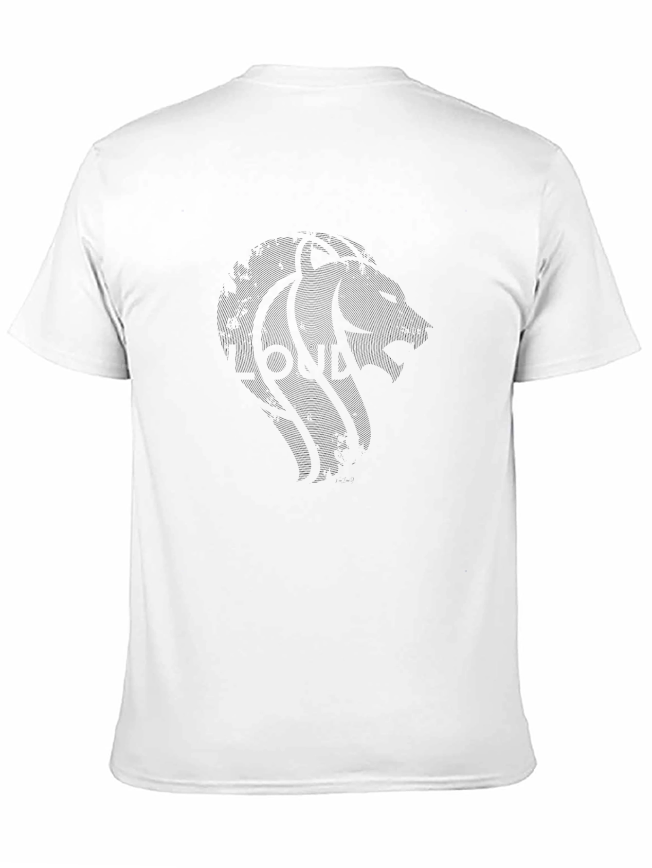 Mens Black Crew Neck T-Shirt with Subtle Graphic