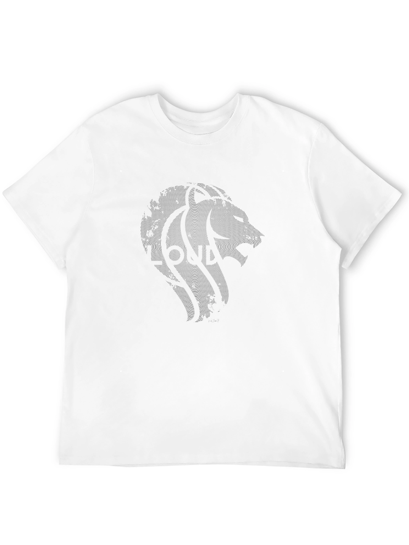 Mens Black Crew Neck T-Shirt with Subtle Graphic