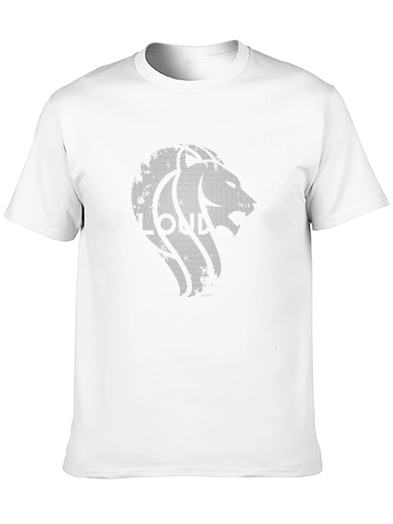 Mens Black Crew Neck T-Shirt with Subtle Graphic