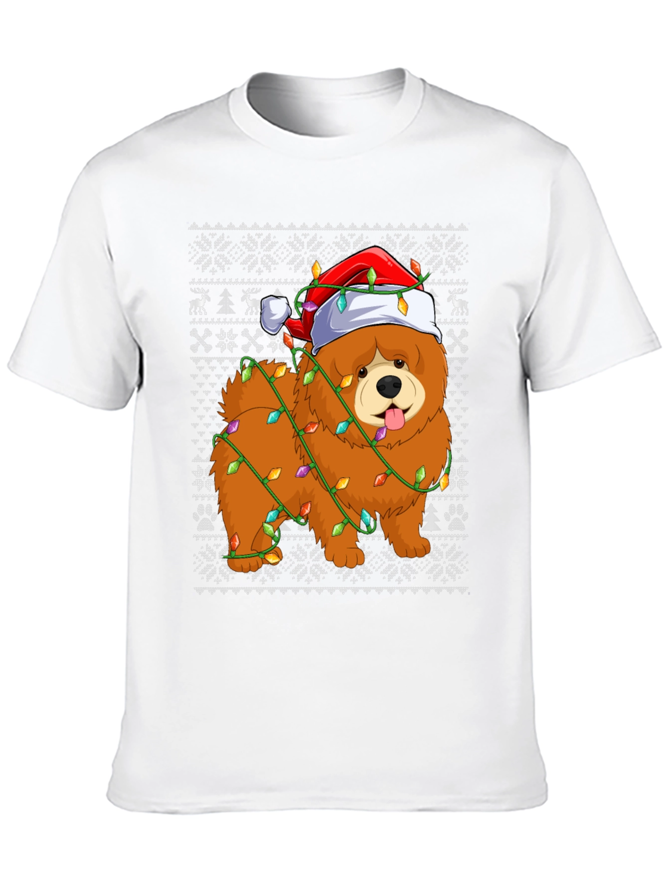 Festive Dog Christmas Lights T-Shirt