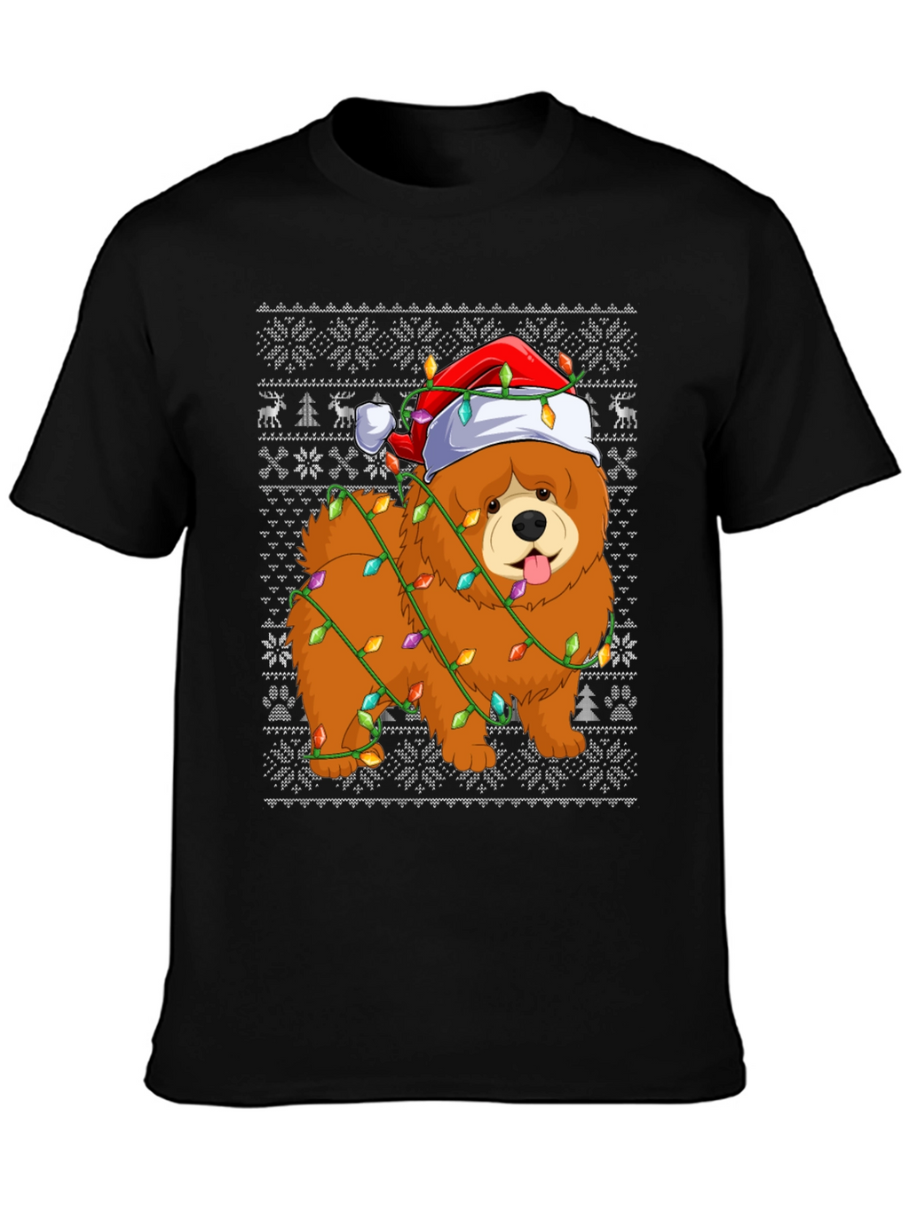 Festive Dog Christmas Lights T-Shirt