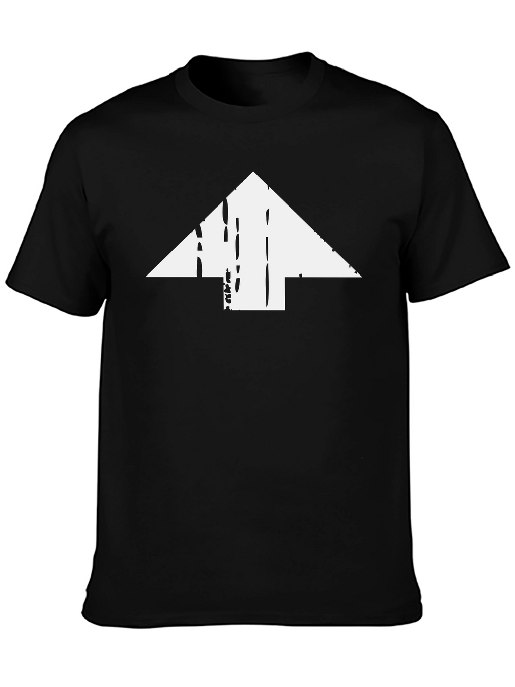 Distressed Arrow Graphic Tee - Black Cotton Casual Shirt