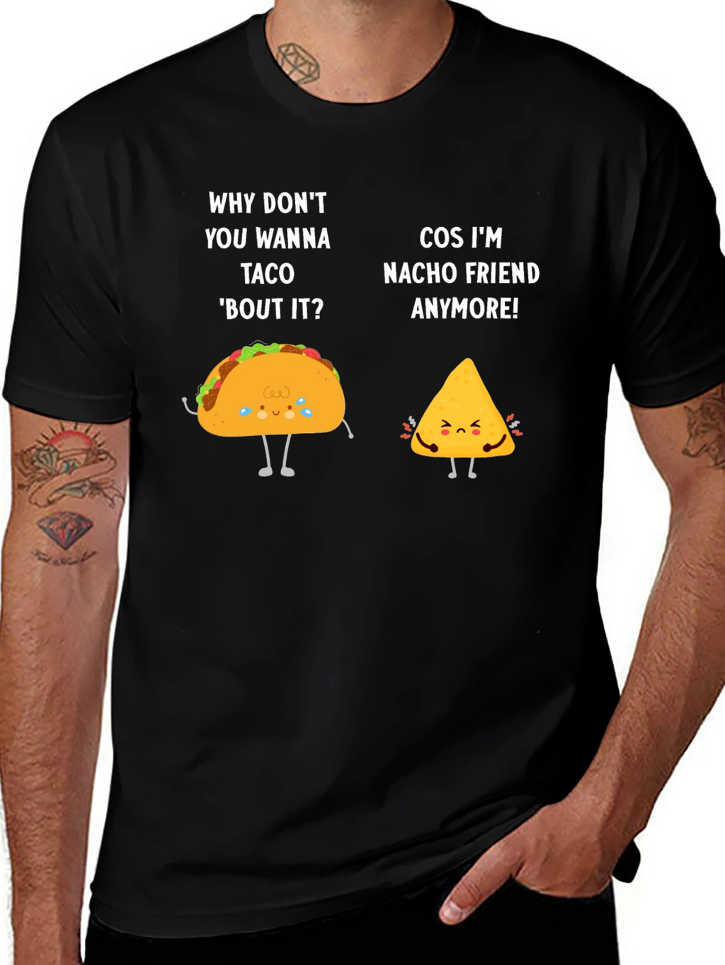 Funny Taco & Nacho Friend Pun Graphic T-Shirt