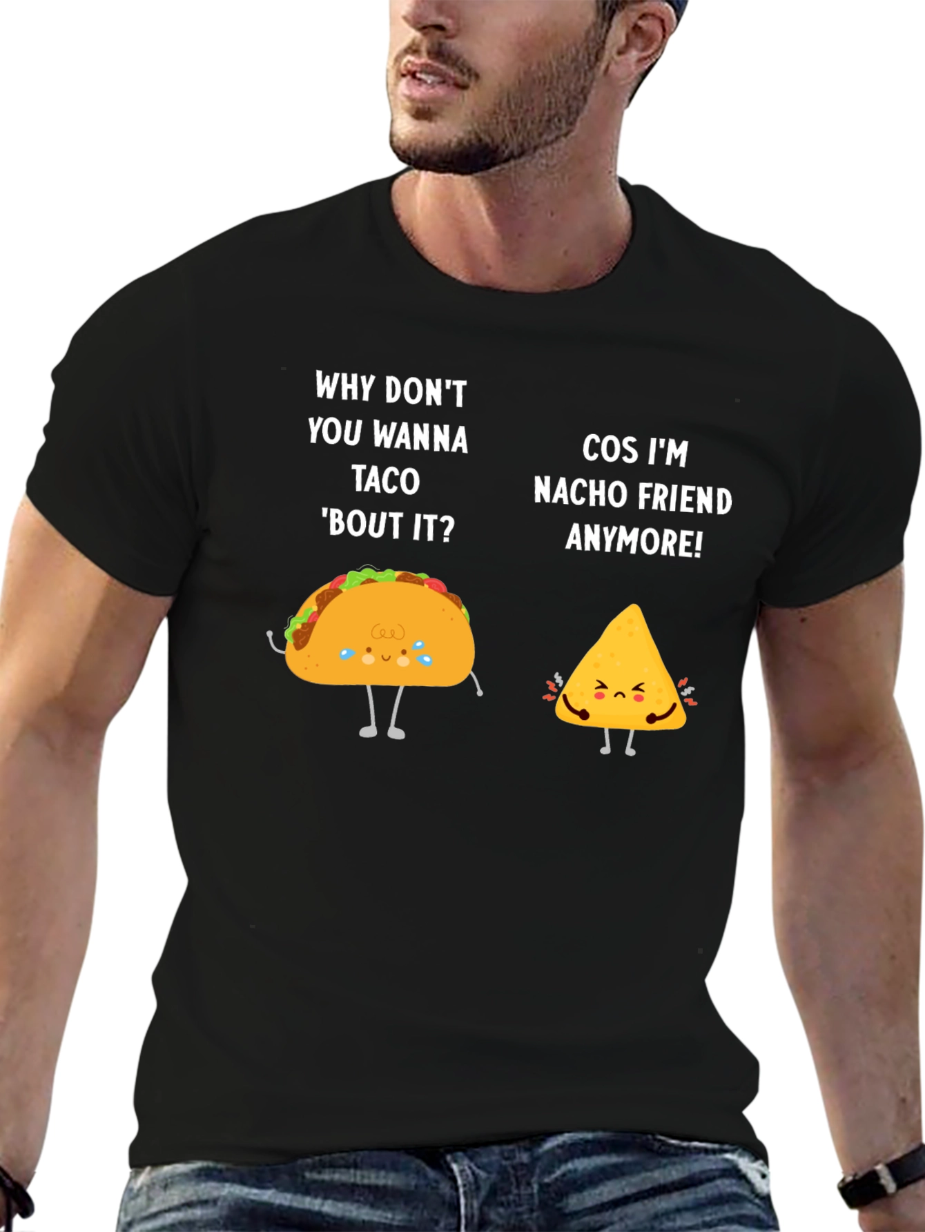 Funny Taco & Nacho Friend Pun Graphic T-Shirt