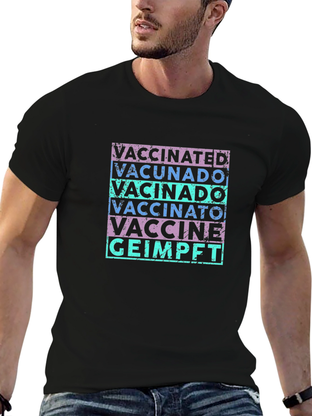 Vaccinated T-Shirt - Multi-Language Graphic Tee