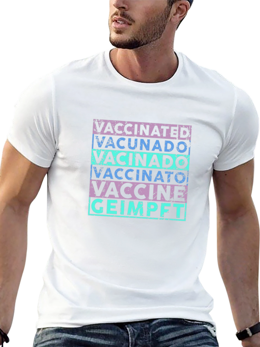 Vaccinated T-Shirt - Multi-Language Graphic Tee