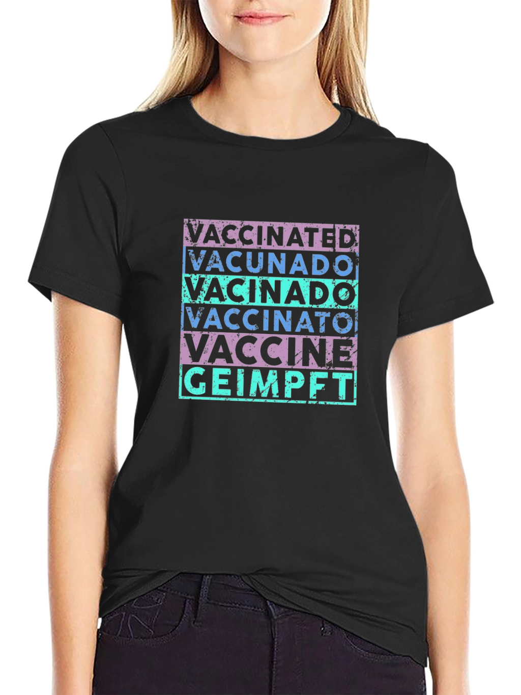 Vaccinated T-Shirt - Multi-Language Graphic Tee