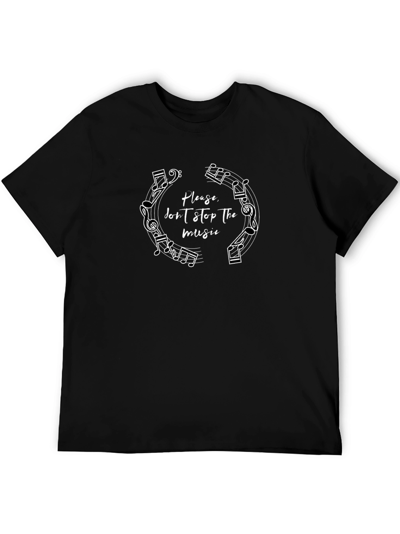 Music Lover Tee - Please Dont Stop the Music Black T-Shirt
