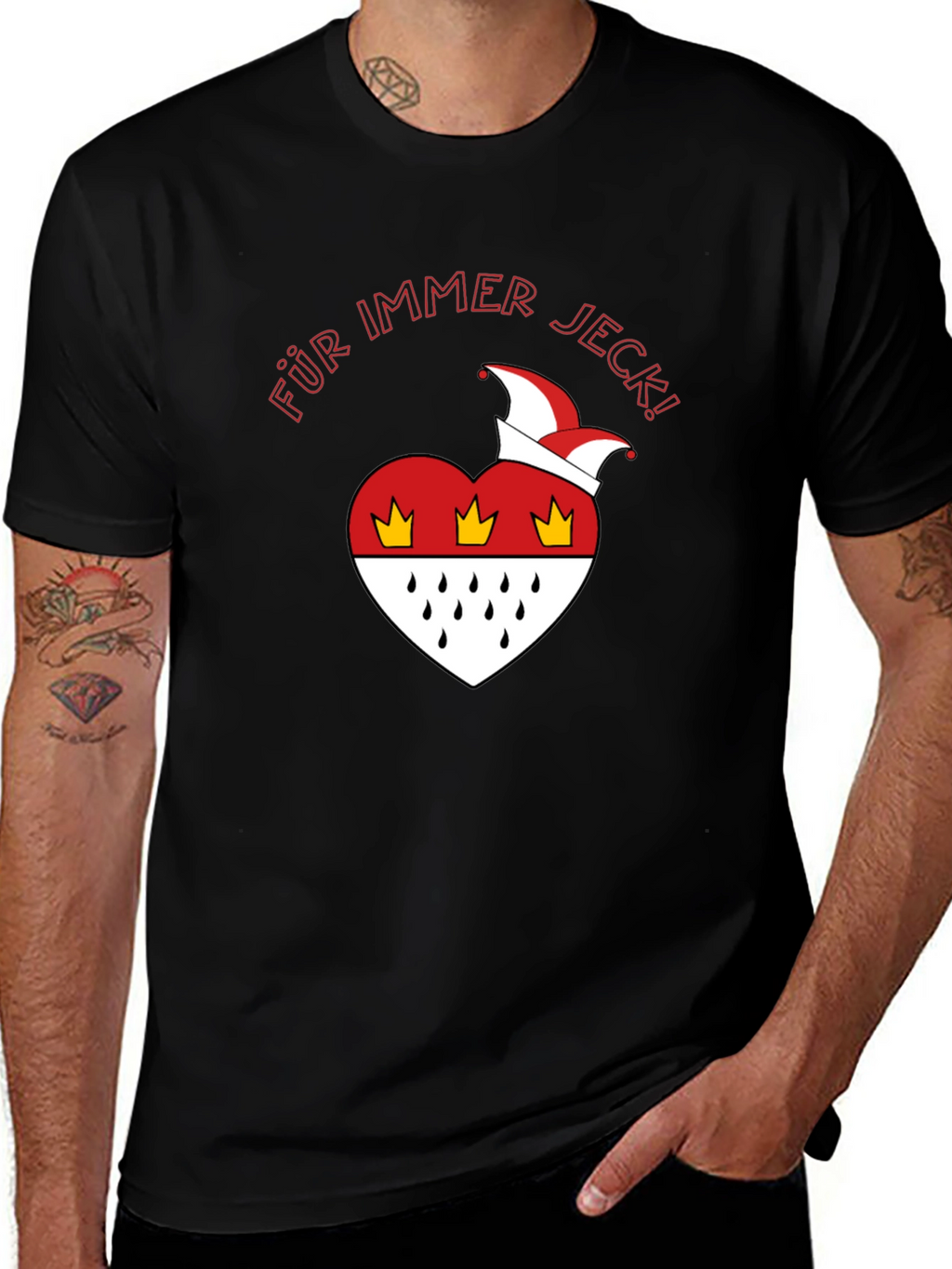Für Immer Jeck T-Shirt - Cologne Carnival Heart Design