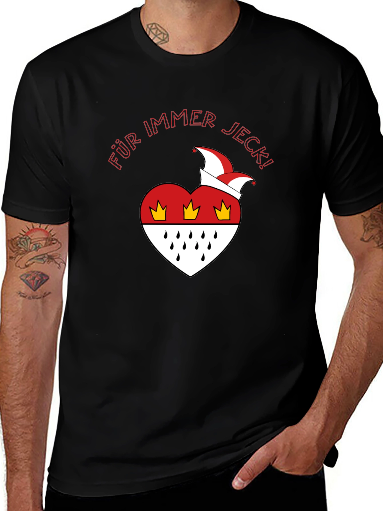 Für Immer Jeck T-Shirt - Cologne Carnival Heart Design