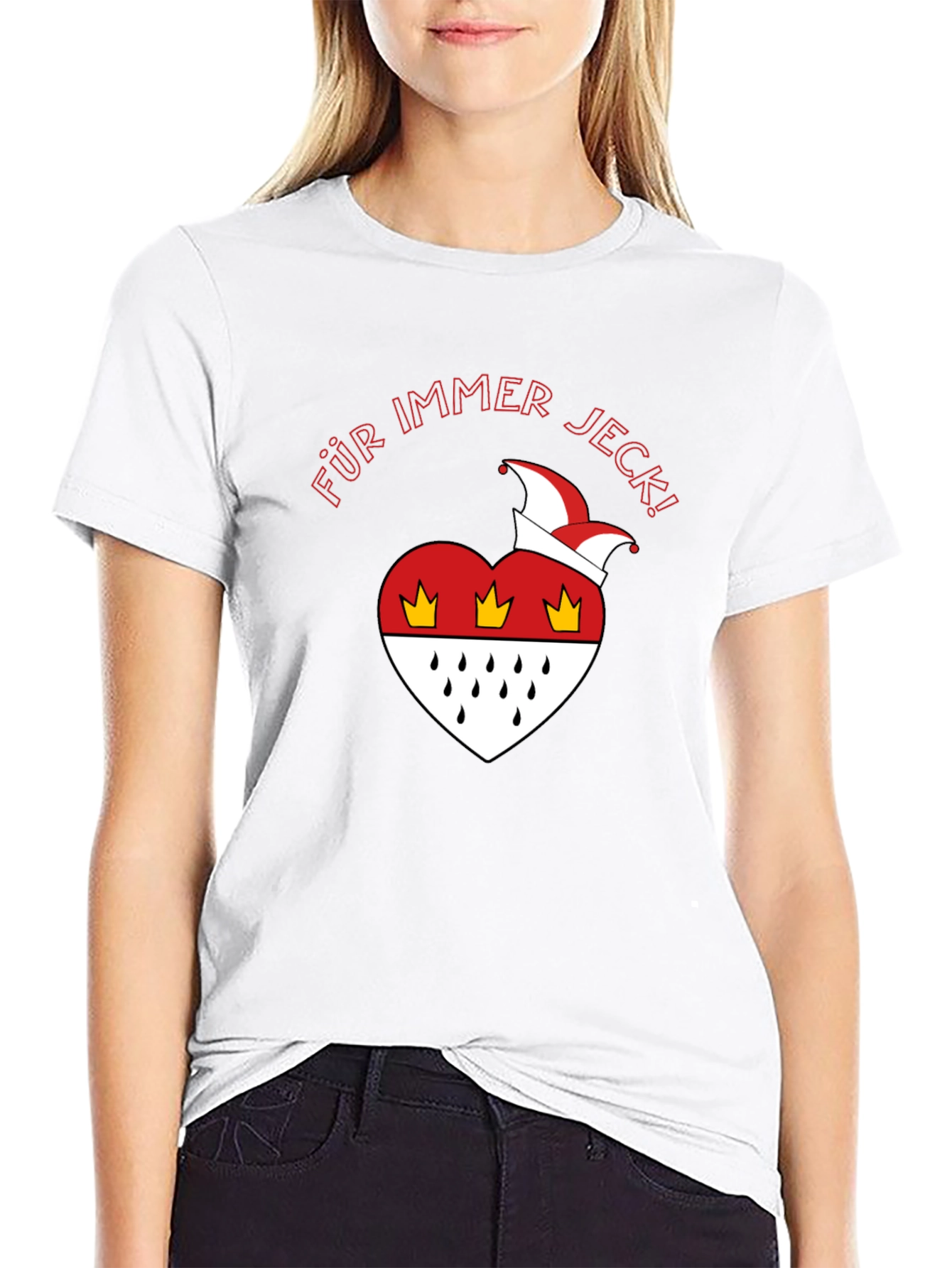 Für Immer Jeck T-Shirt - Cologne Carnival Heart Design