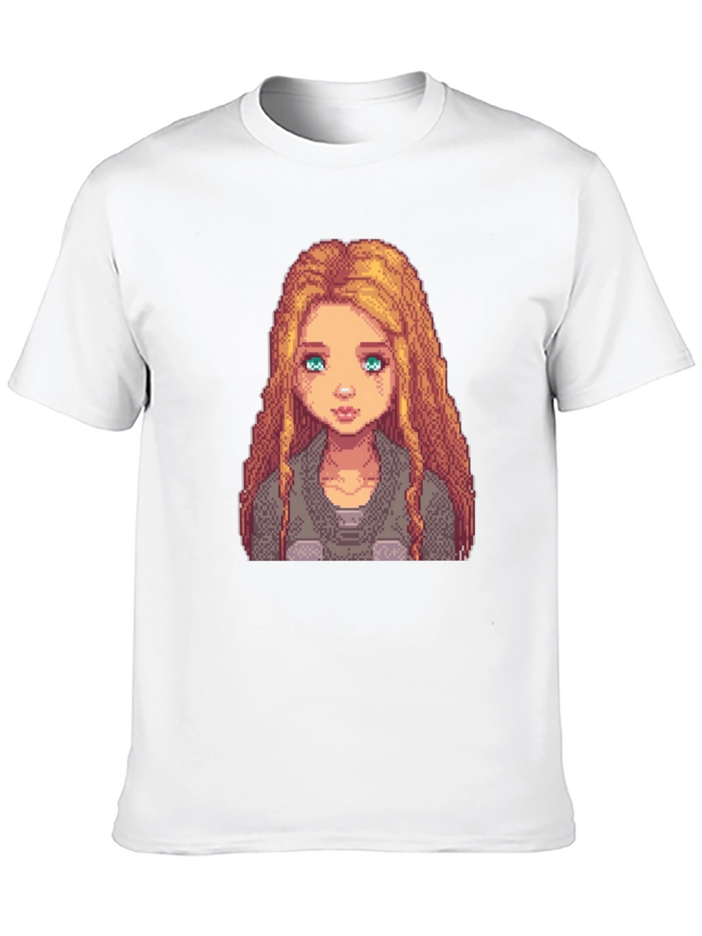 Pixel Art Girl Graphic Tee - Trendy Black T-Shirt