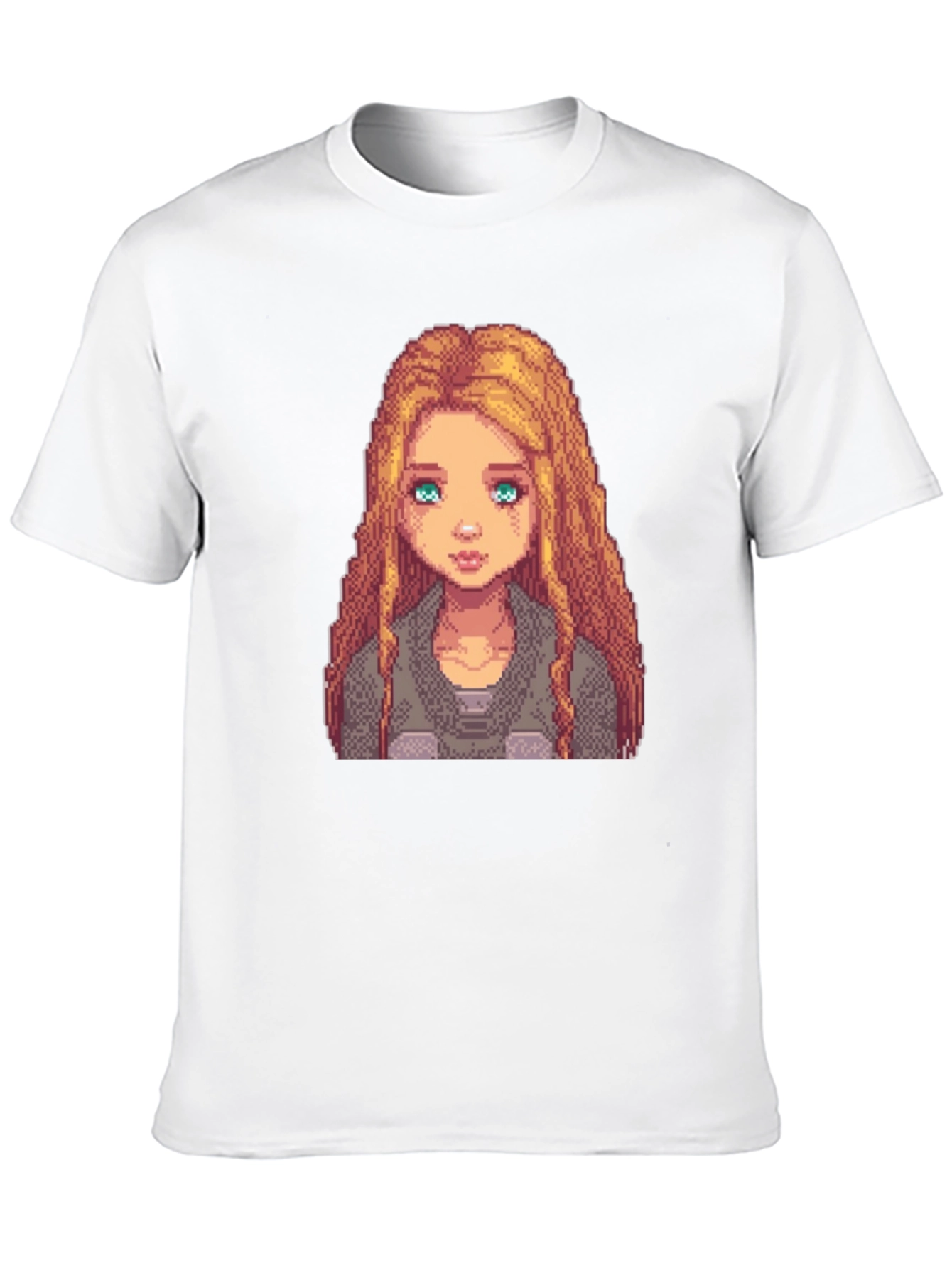 Pixel Art Girl Graphic Tee - Trendy Black T-Shirt