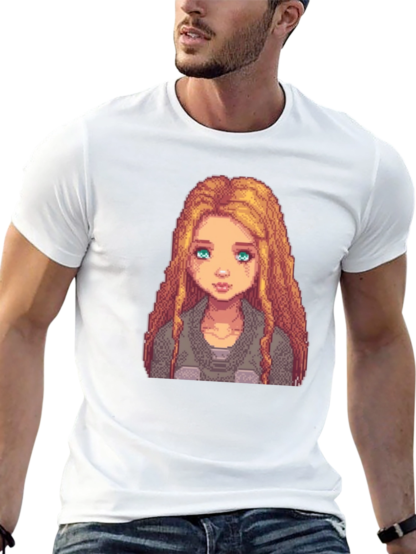 Pixel Art Girl Graphic Tee - Trendy Black T-Shirt