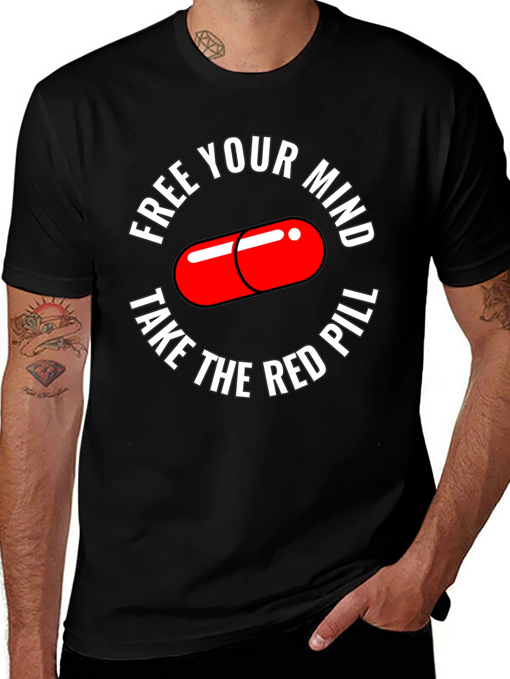 Free Your Mind T-Shirt Red Pill Design