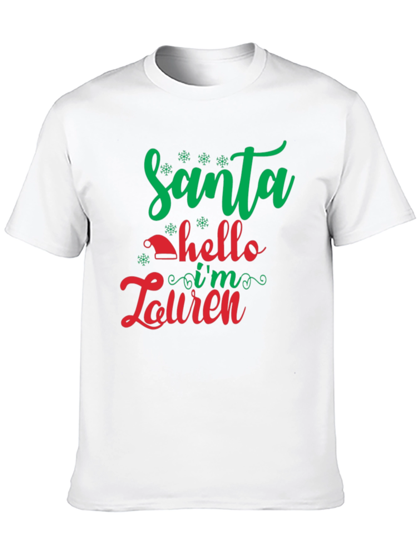 Santa Hello Im Lauren Black T-Shirt