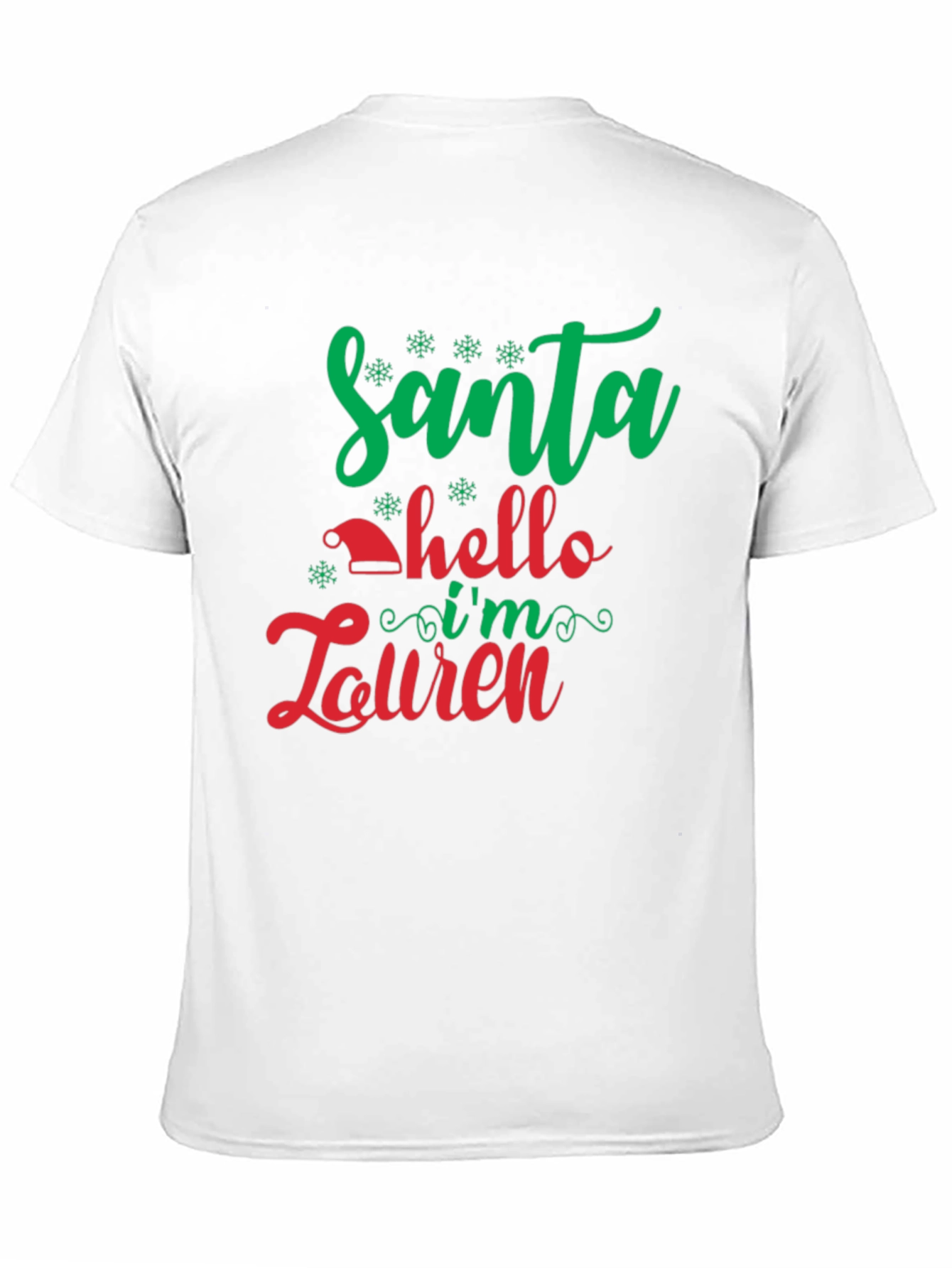 Santa Hello Im Lauren Black T-Shirt