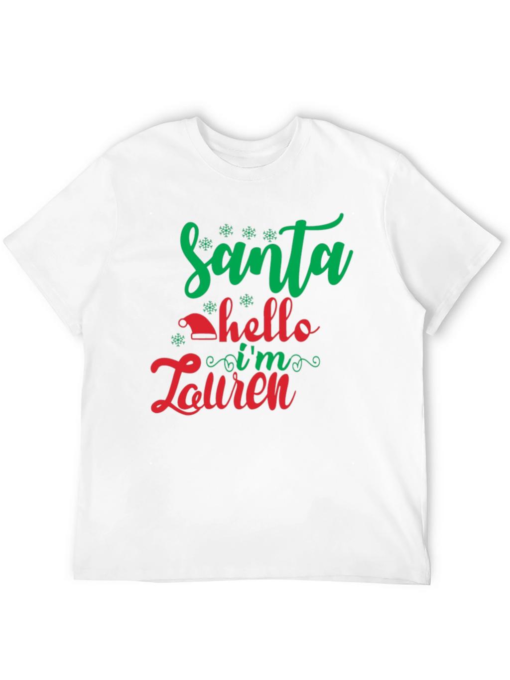 Santa Hello Im Lauren Black T-Shirt