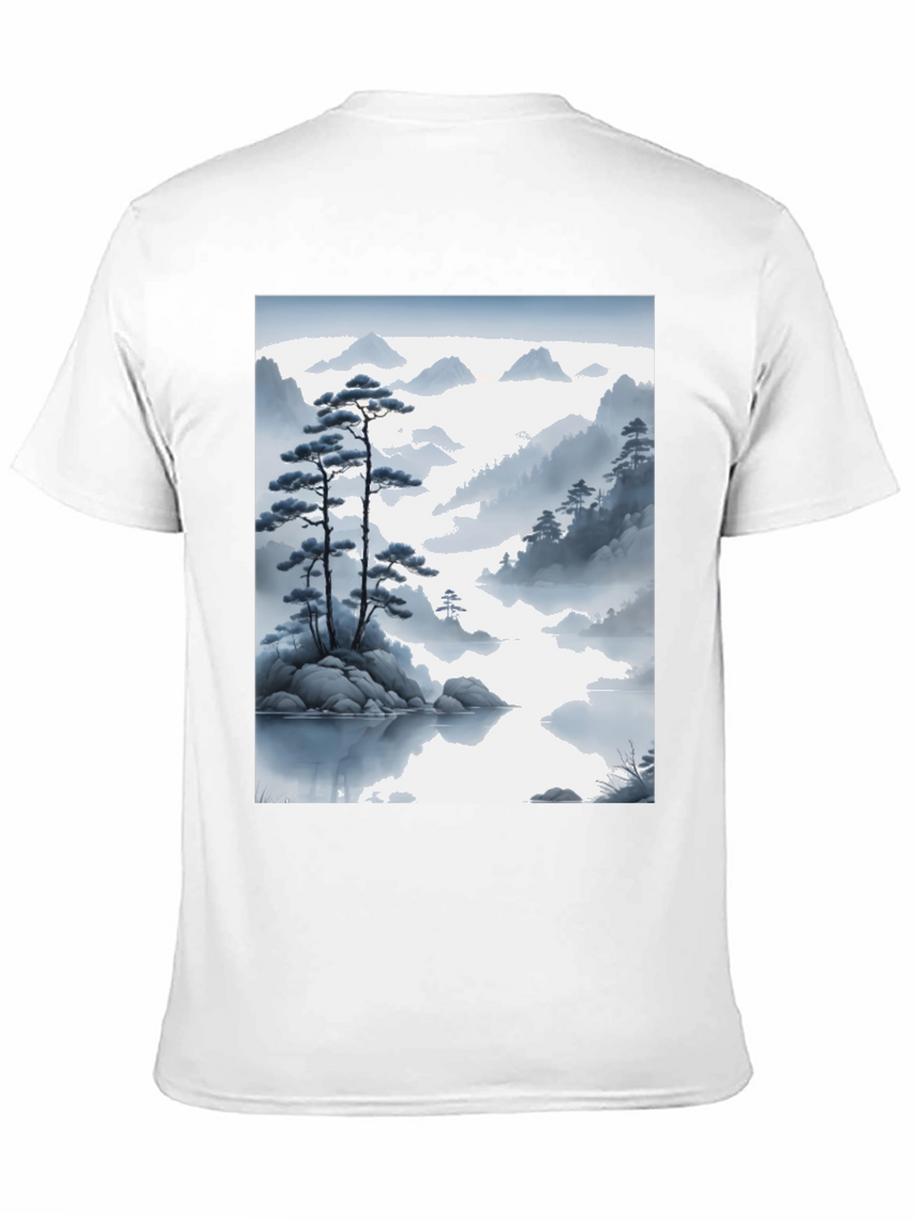 Zen Mountainscape T-Shirt - Artistic Japanese Inspired Design