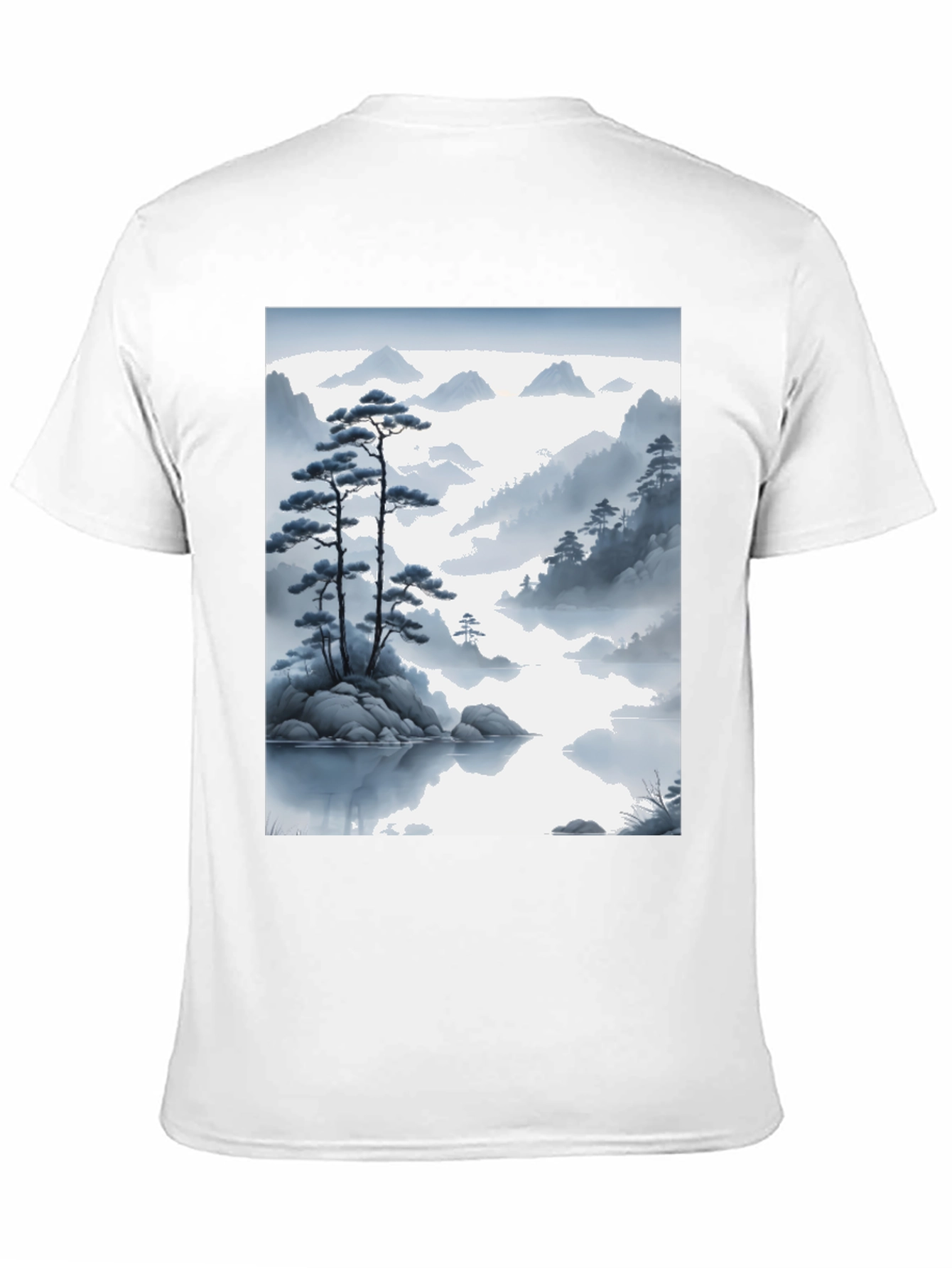 Zen Mountainscape T-Shirt - Artistic Japanese Inspired Design