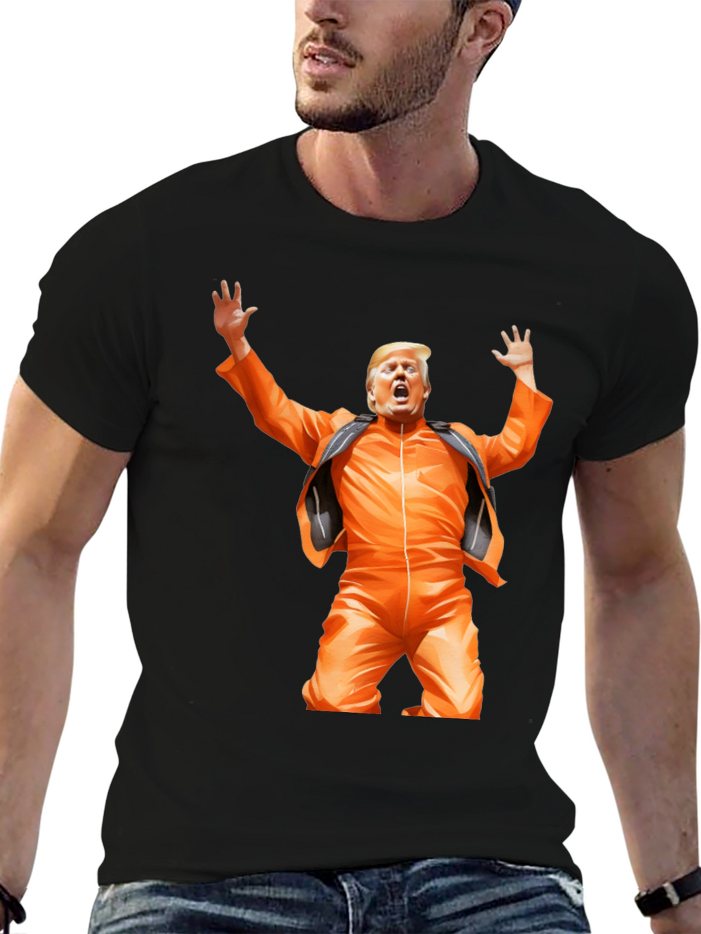 Trump in Jumpsuit Graphic T-Shirt