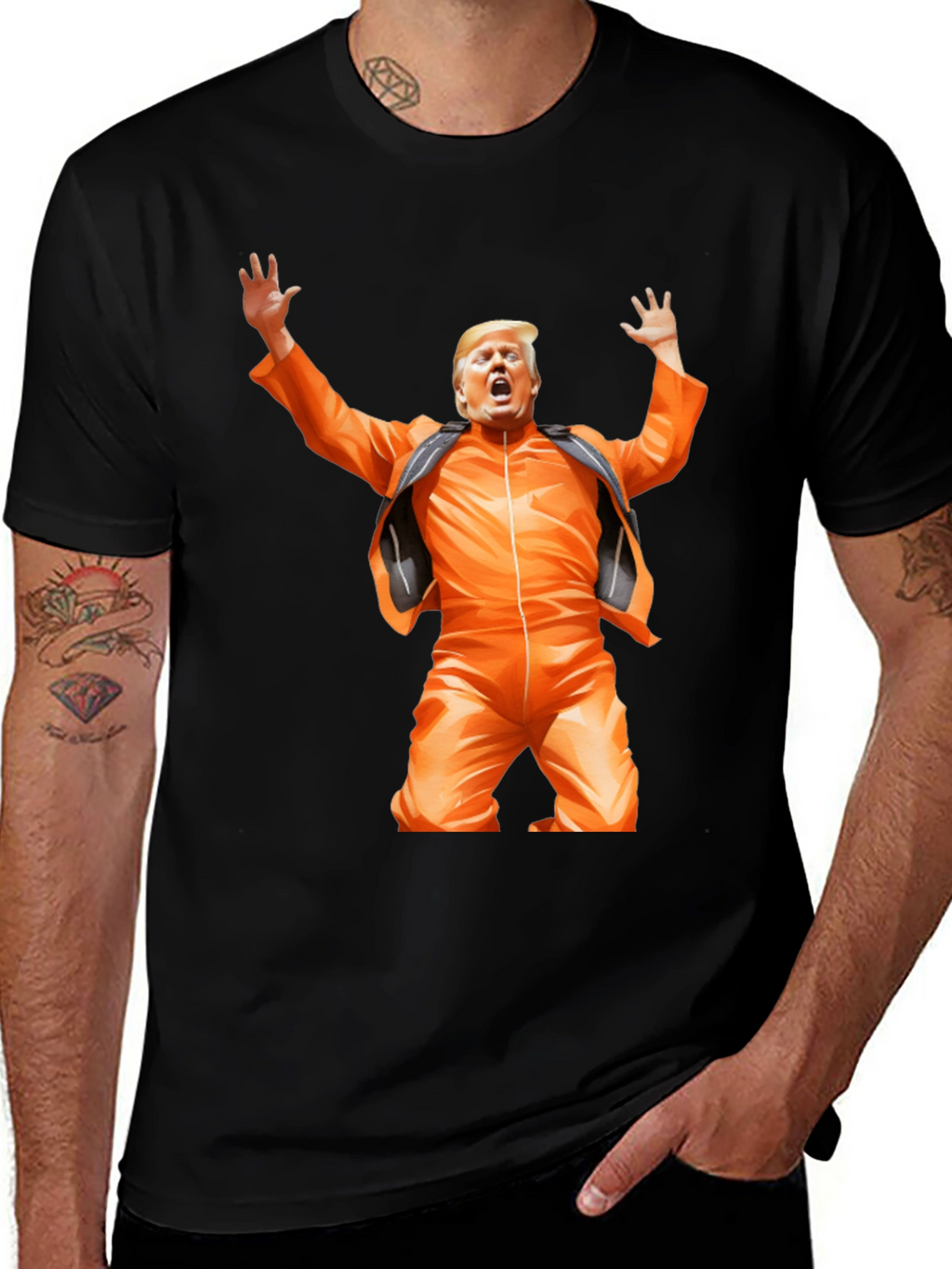 Trump in Jumpsuit Graphic T-Shirt