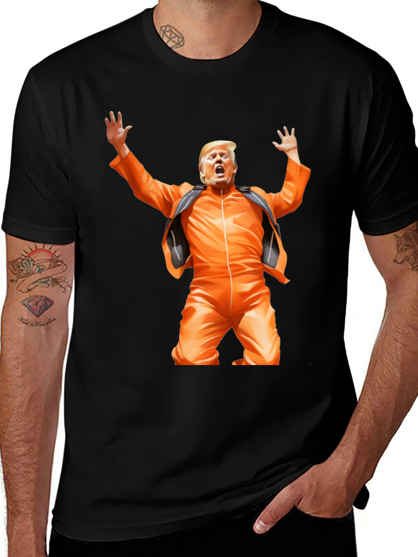 Trump in Jumpsuit Graphic T-Shirt