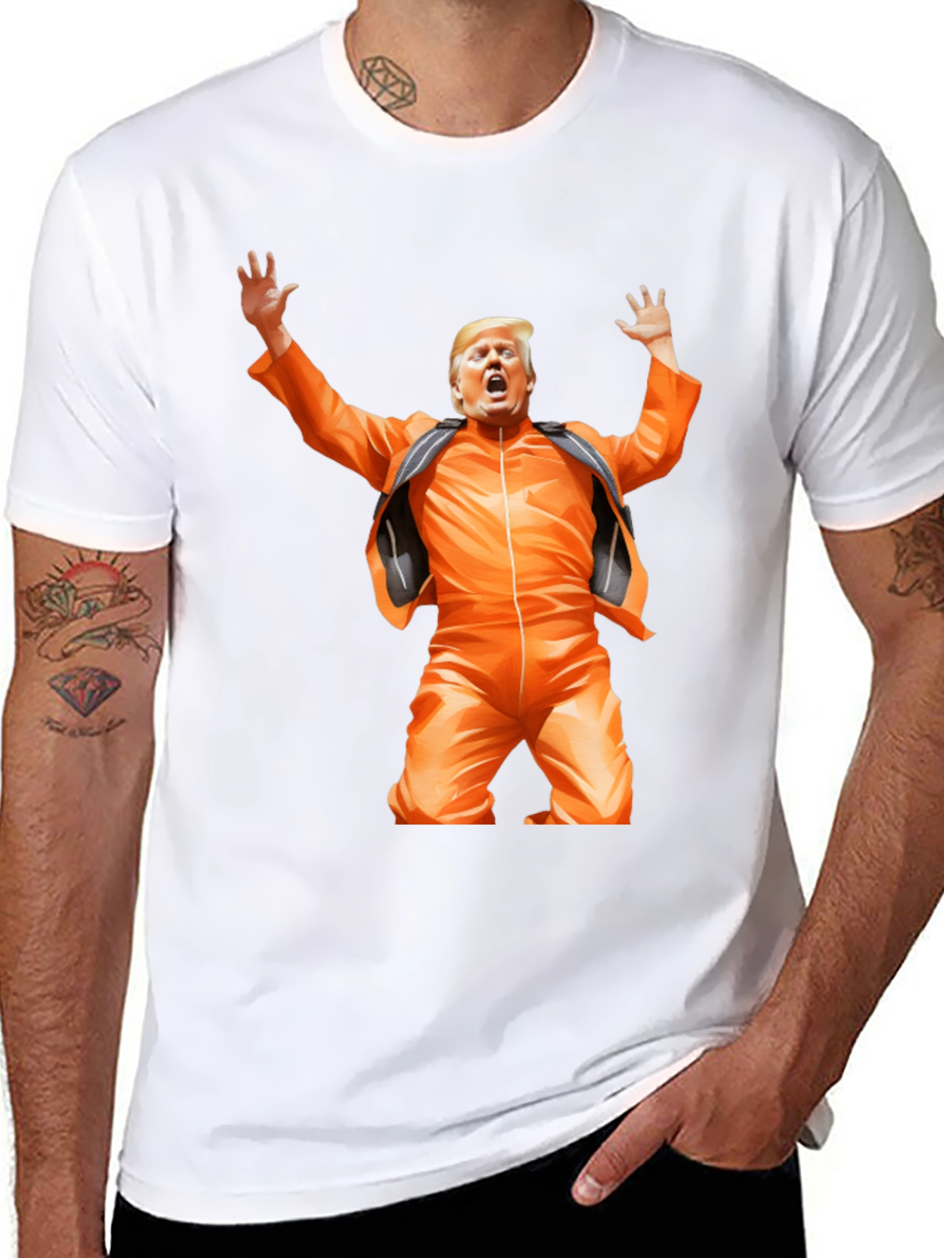 Trump in Jumpsuit Graphic T-Shirt