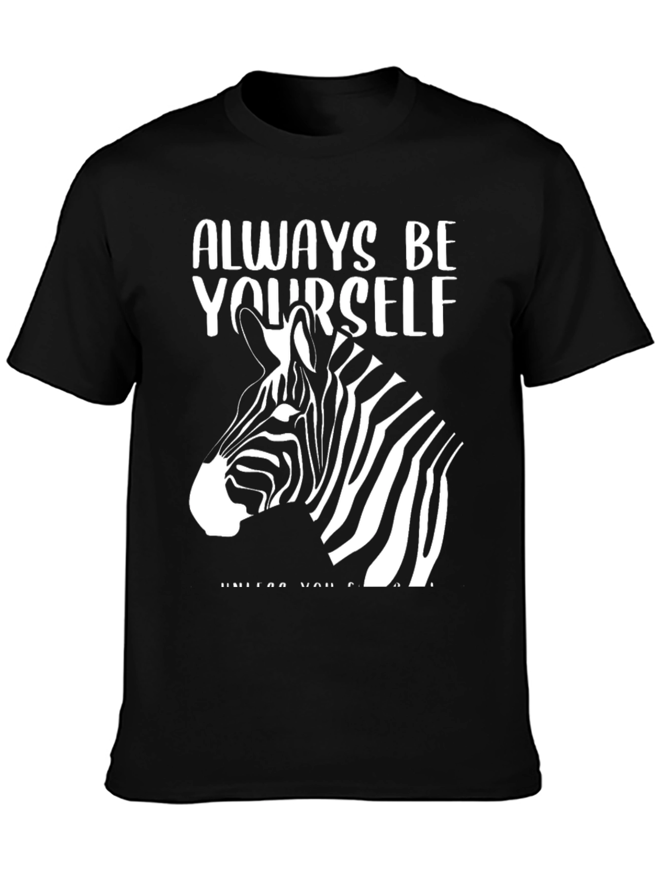 Always Be Yourself Zebra T-Shirt - Black