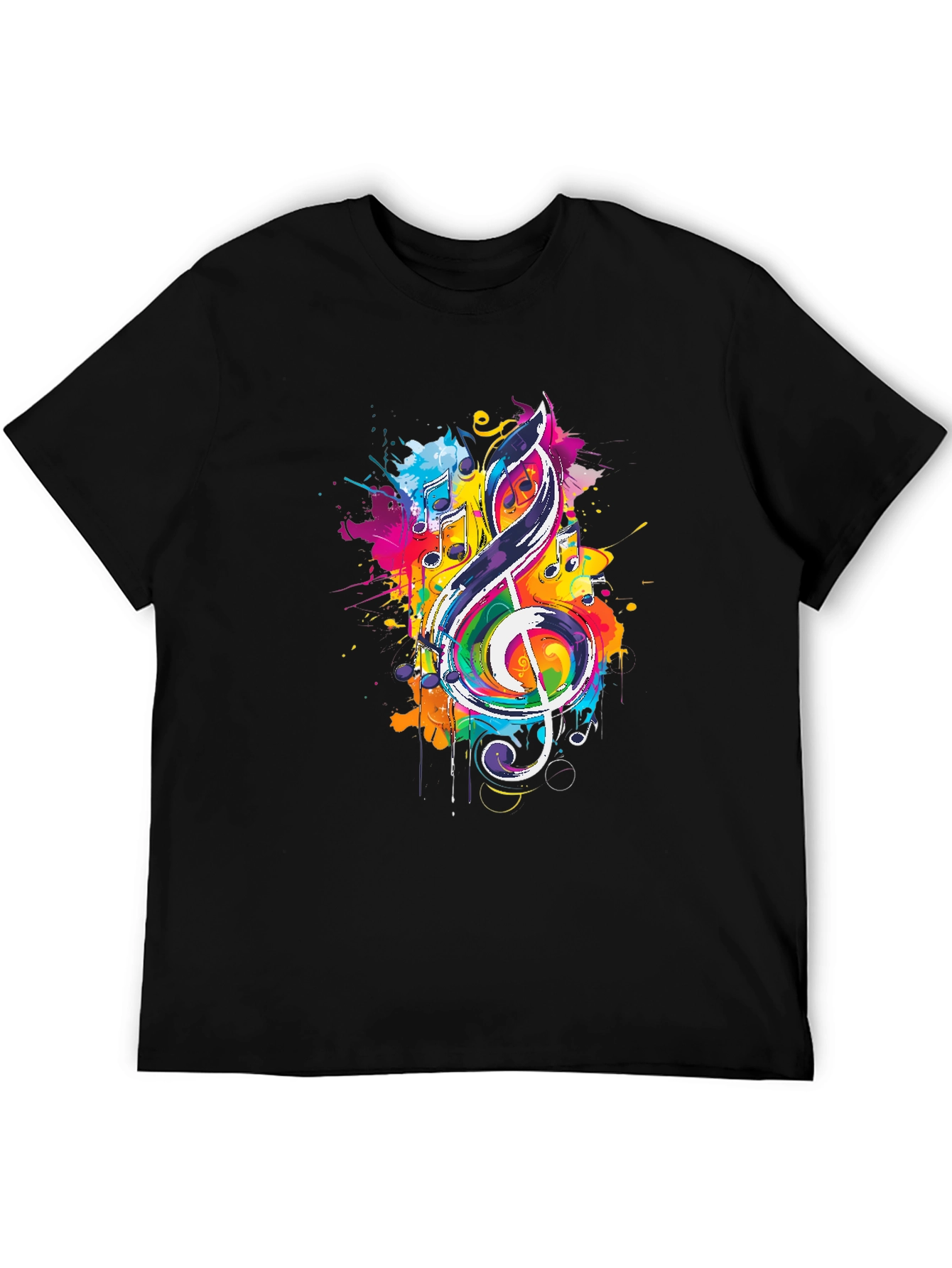 Colorful Music Note Graphic T-Shirt