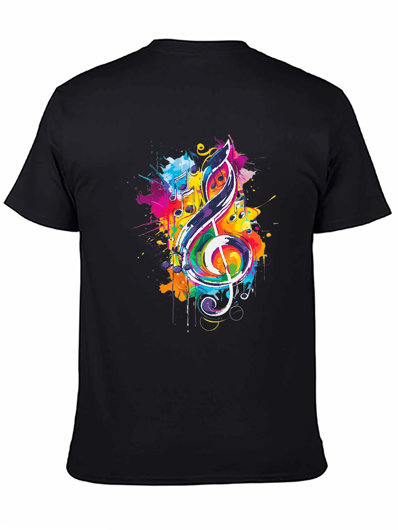 Colorful Music Note Graphic T-Shirt