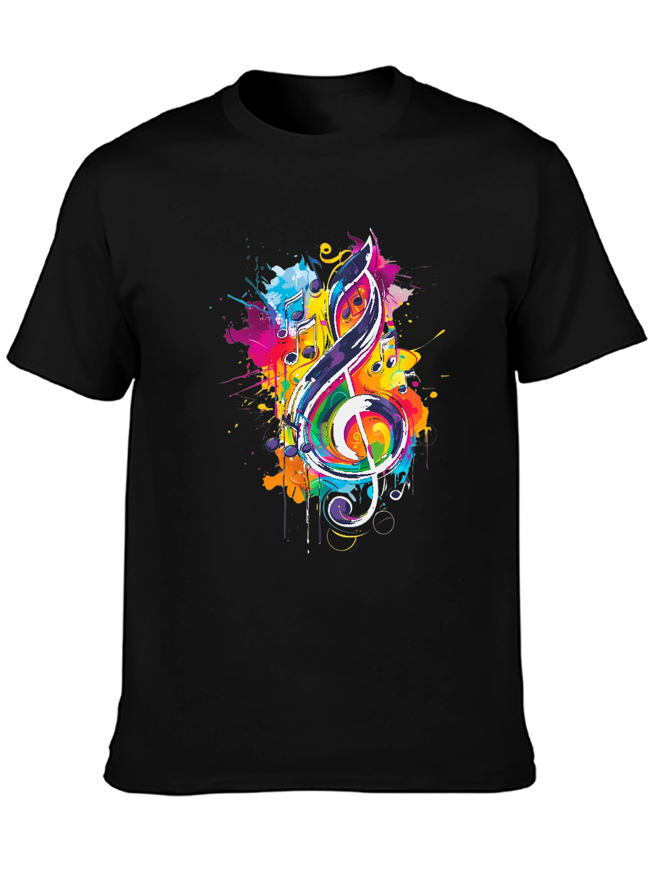 Colorful Music Note Graphic T-Shirt