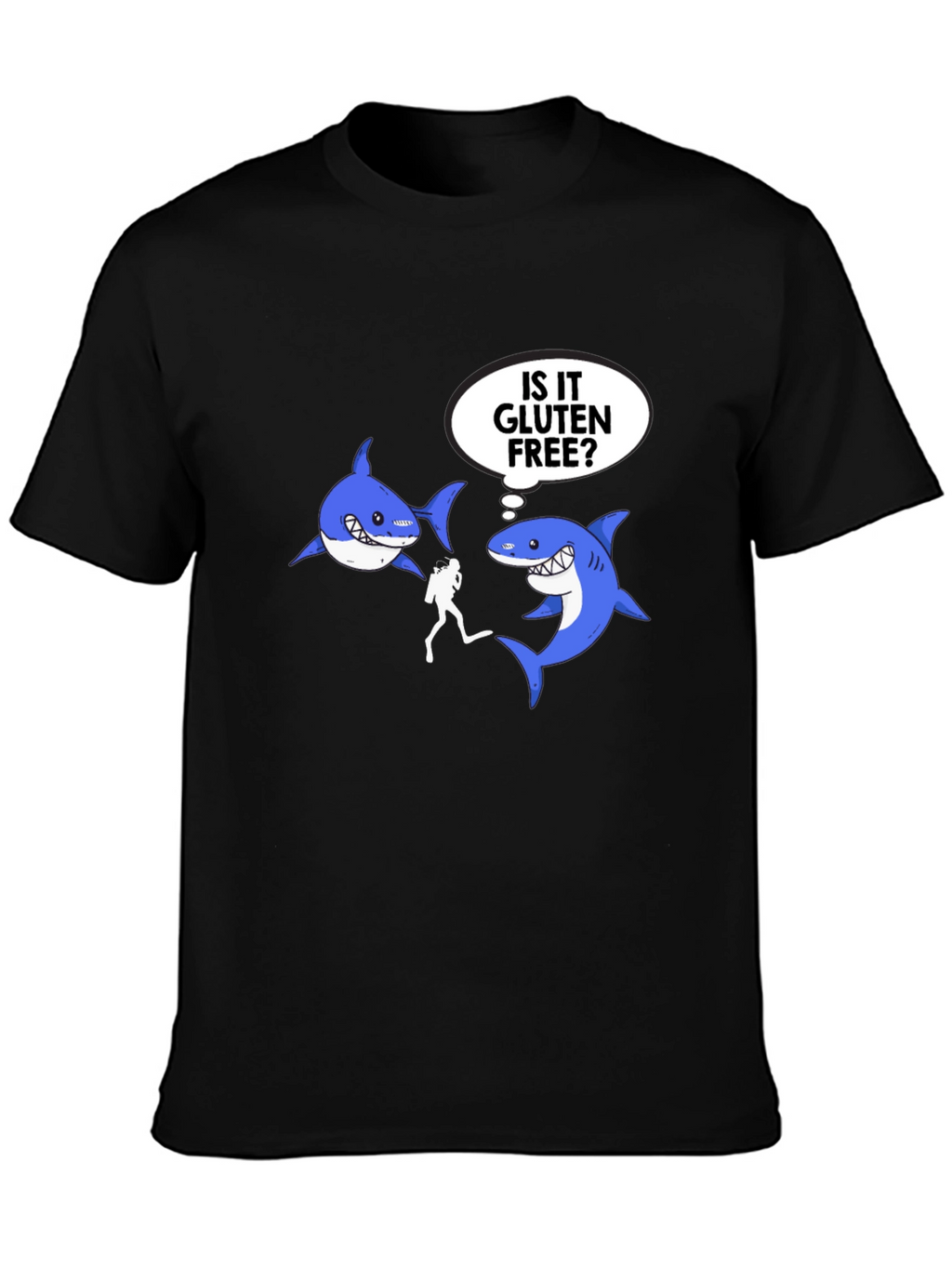 Gluten-Free Shark T-Shirt Diver Funny Design