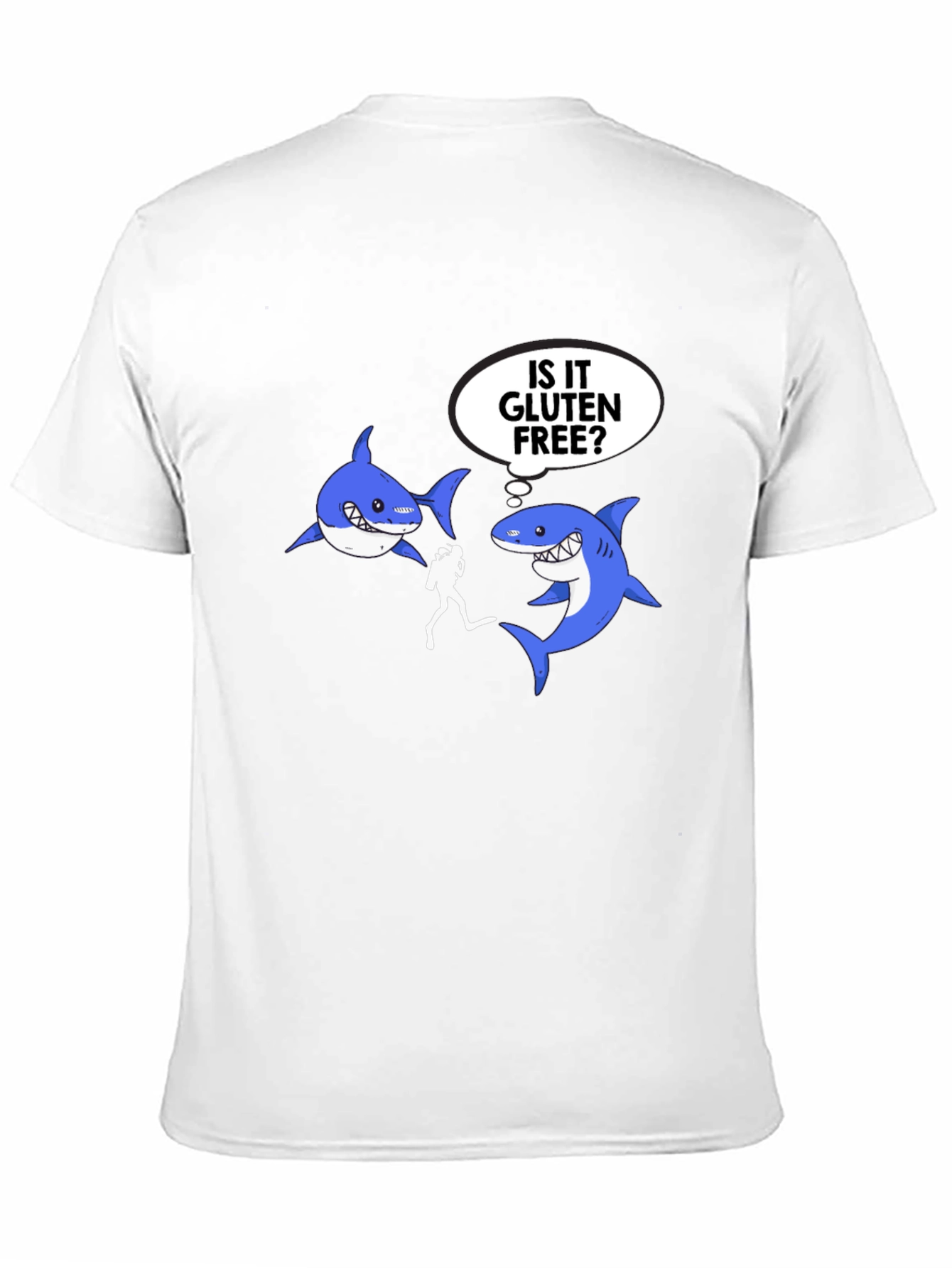 Gluten-Free Shark T-Shirt Diver Funny Design