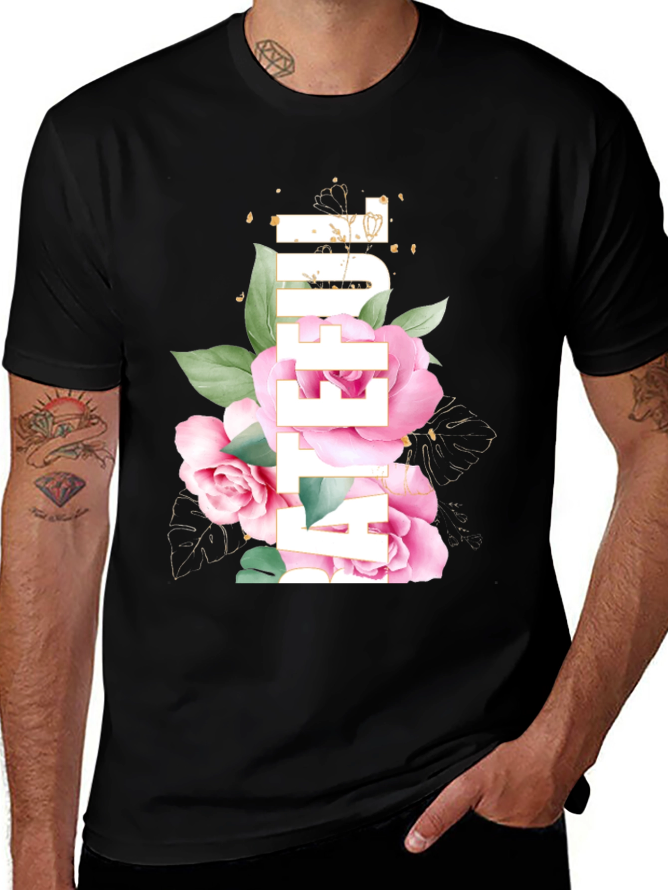 Floral After You Black T-Shirt