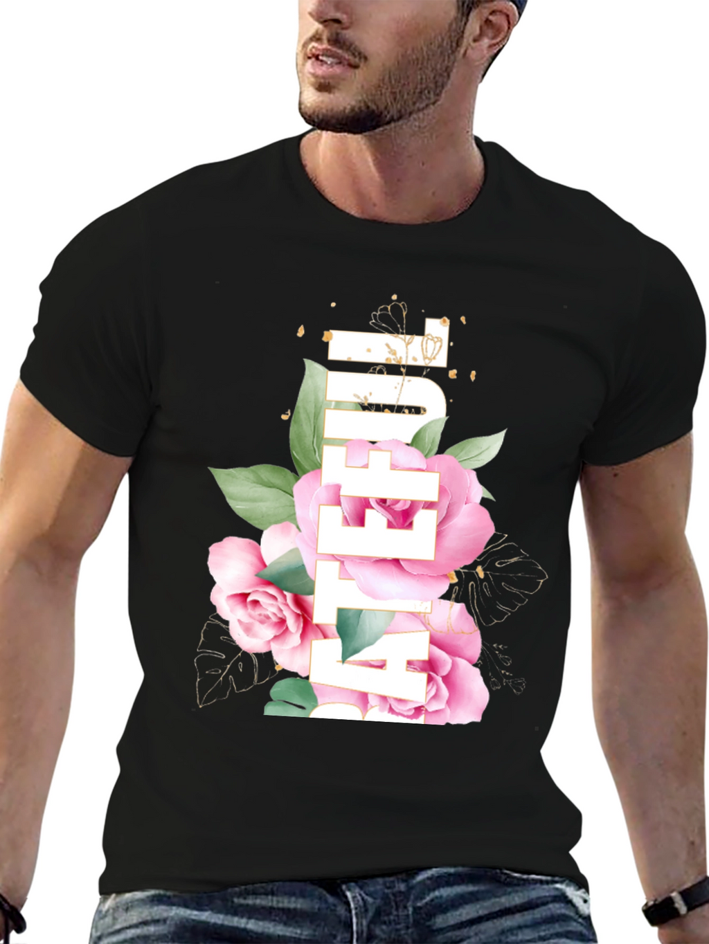 Floral After You Black T-Shirt