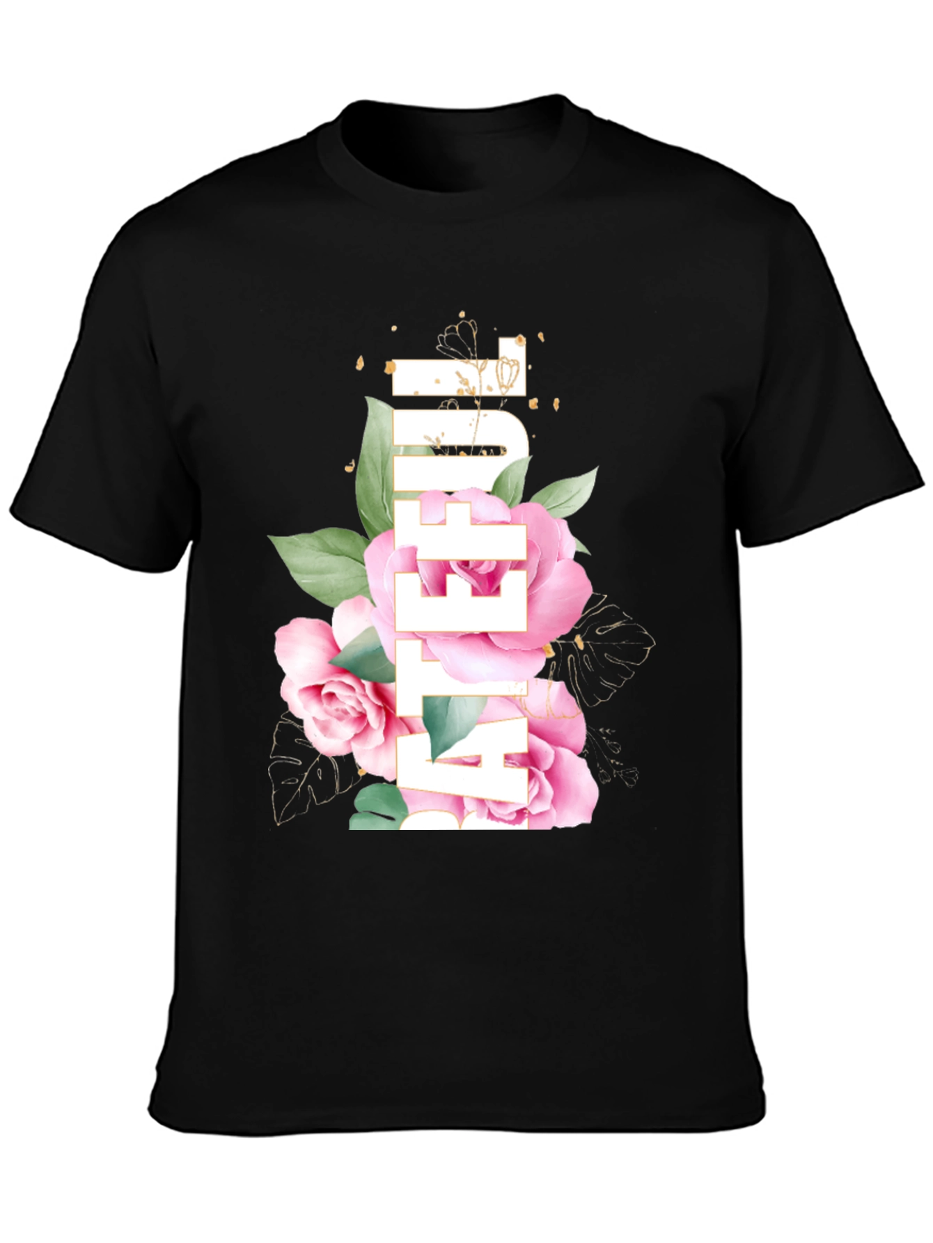 Floral After You Black T-Shirt