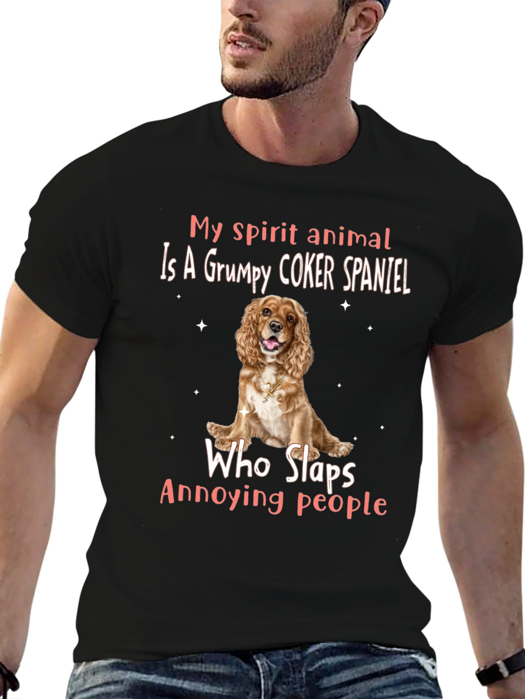 Grumpy Cocker Spaniel Spirit Animal Tee