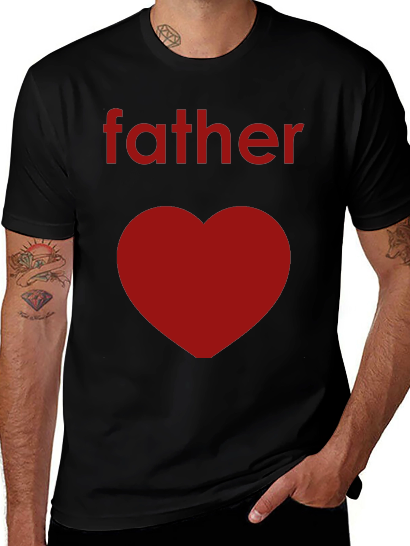 Father Heart Tee -  Mens Black Graphic T-Shirt