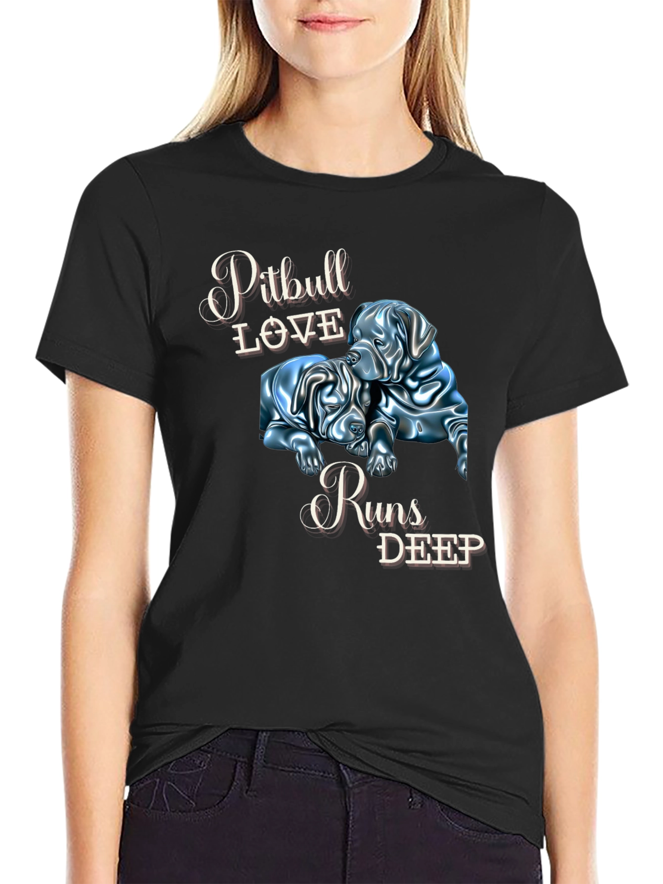Pitbull Love Runs Deep Graphic Tee