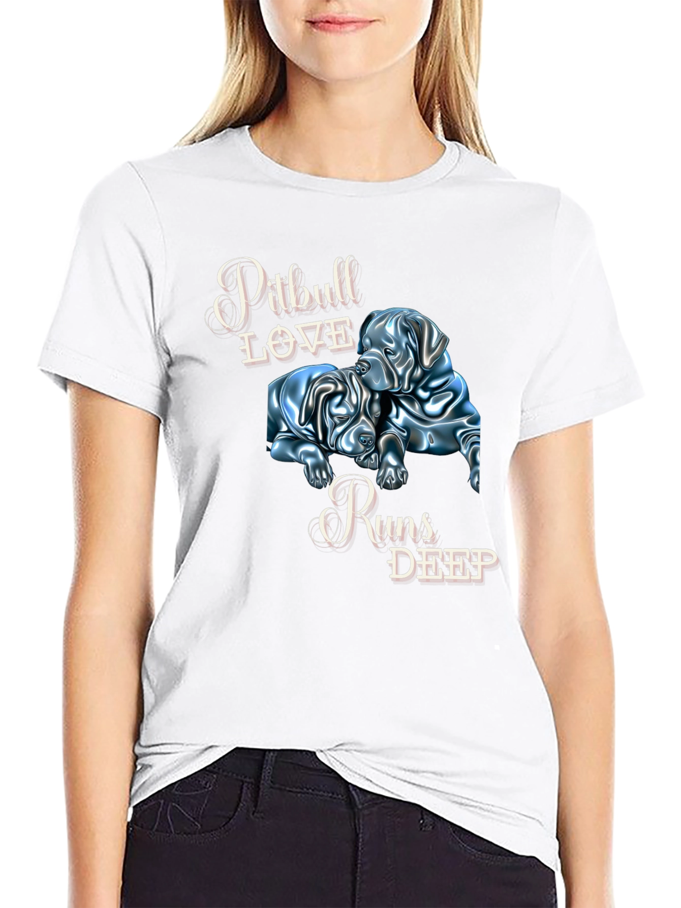 Pitbull Love Runs Deep Graphic Tee