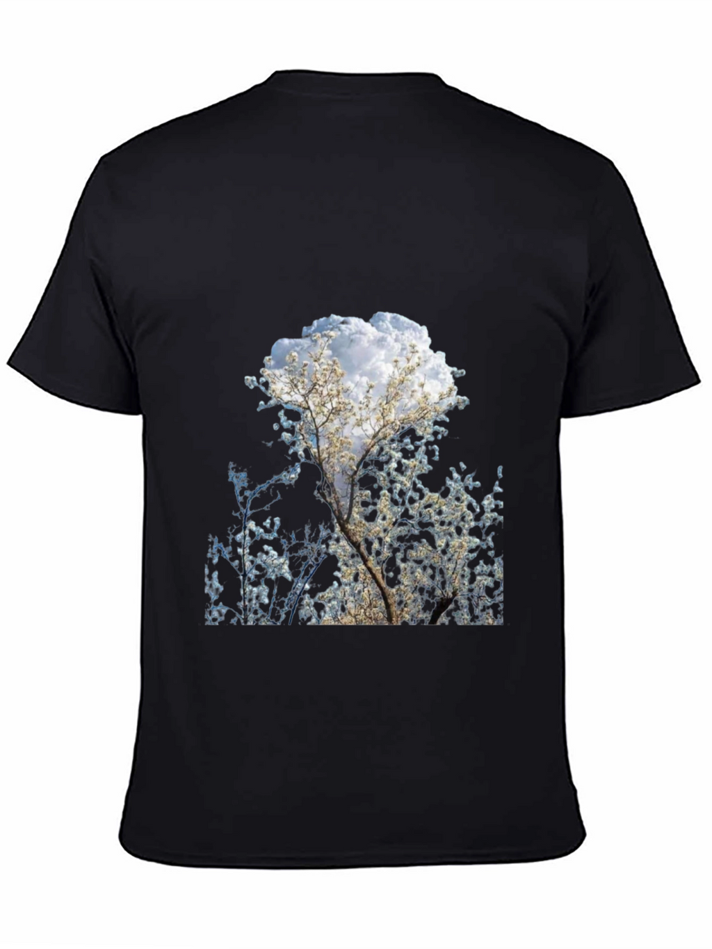 Tree Print Black T-Shirt - Nature Inspired Design