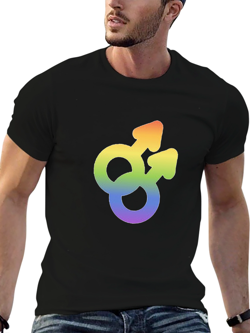 Gay Pride Rainbow Double Mars Symbol T-Shirt