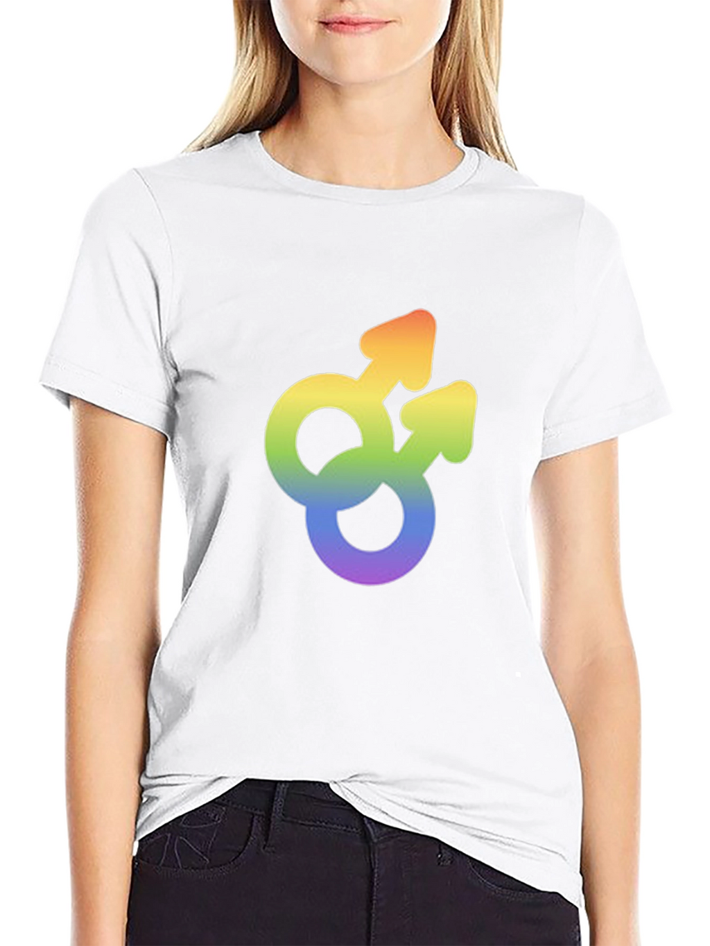 Gay Pride Rainbow Double Mars Symbol T-Shirt