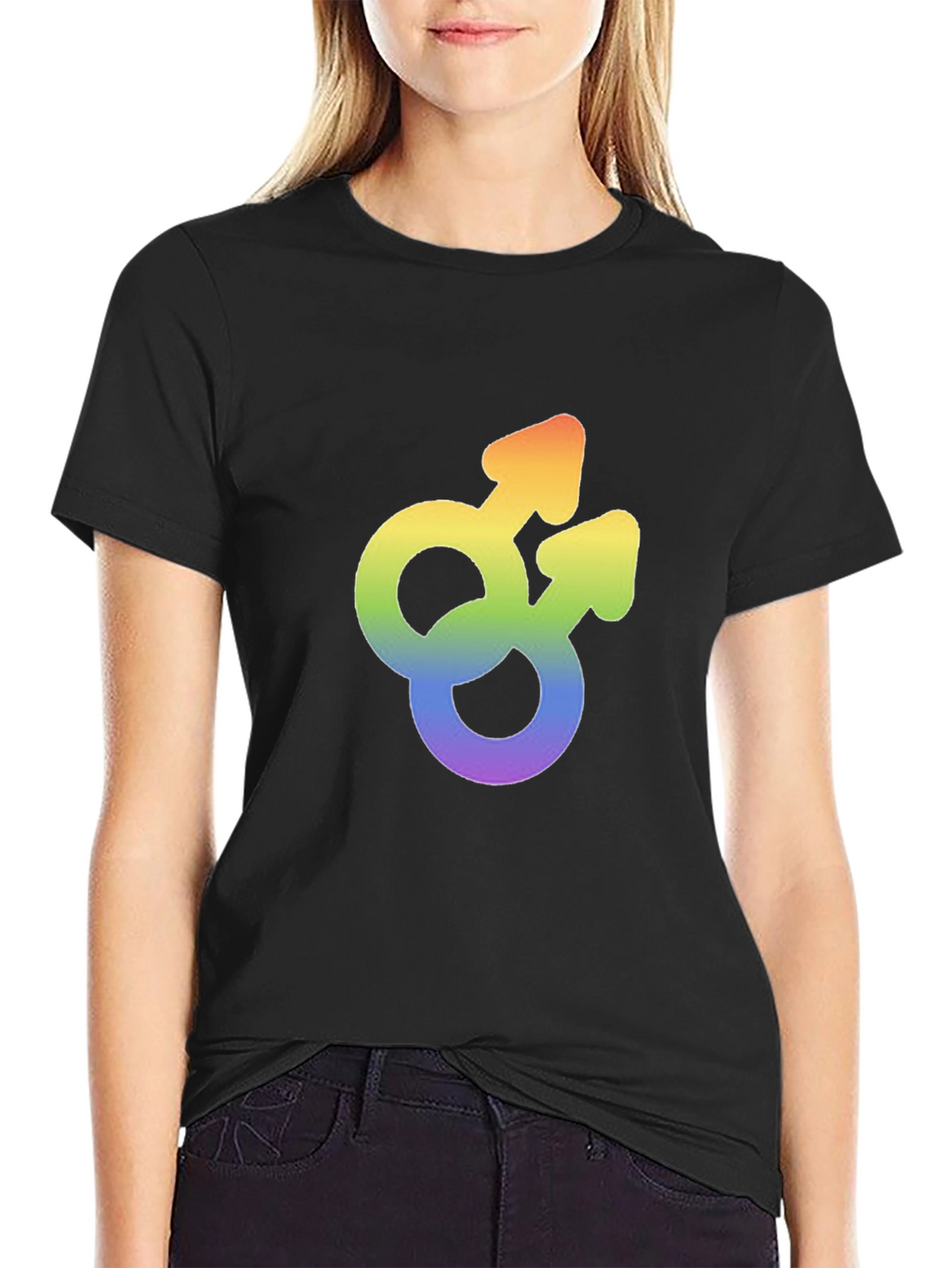 Gay Pride Rainbow Double Mars Symbol T-Shirt